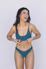 AURORA CURVE BIKINI BOTTOM - PETROL_ oceanchild-swim.myshopify.com