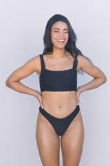 KAUI BANDEAU BIKINI TOP - BLACK - sustainable bikini - OCEANCHILD