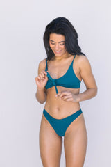 IRIS BOW BIKINI TOP - PETROL OCEANCHILD