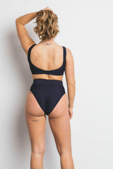 BENICE HIGH WAIST BIKINIHOSE MIT BUND – TIEFSEE