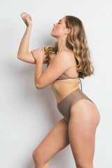 BENICE HIGH WAISTED BIKINI BOTTOM - COCONUT