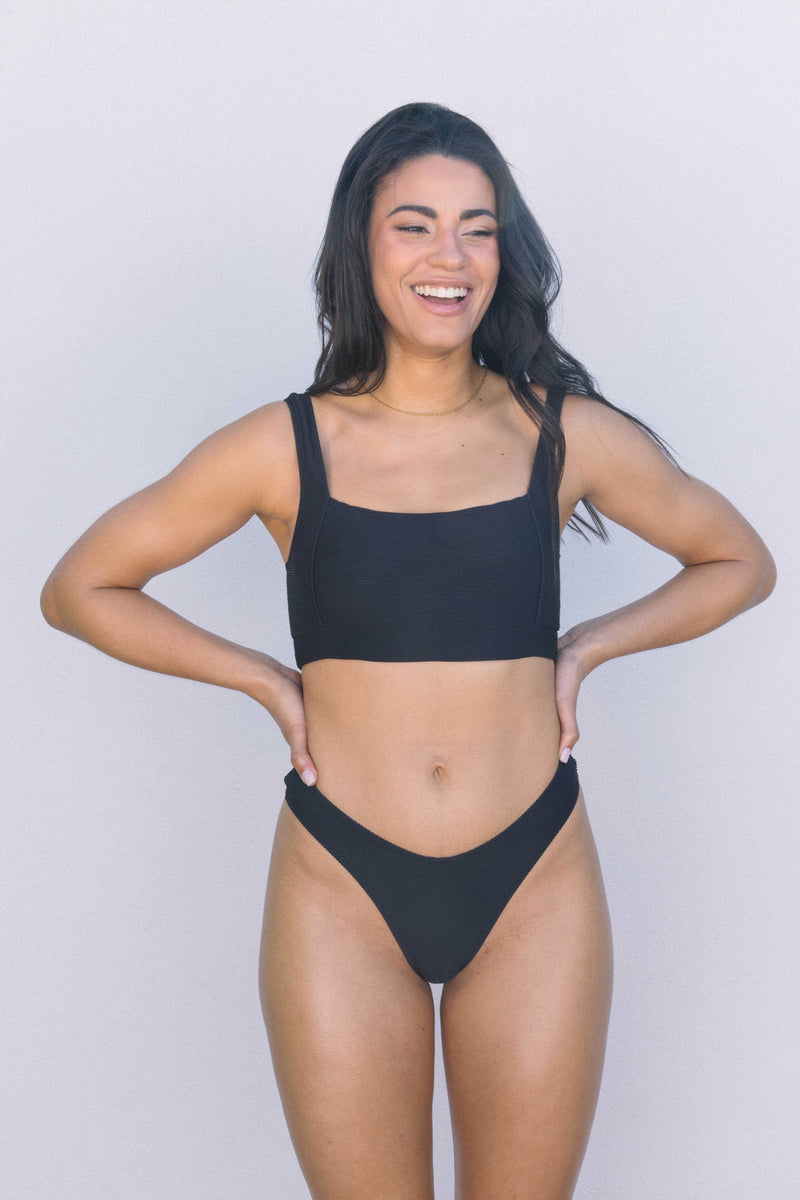 KAUI BANDEAU BIKINI TOP - BLACK - sustainable bikini - OCEANCHILD